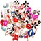50 Pieces Enamel Charms for Bracelet Jewelry Making Women Makeup Earrings Lipstick Craft Pendant High Heel Designer Charms Mixed Gold Plated Wallet Flower Bow Items for DIY Necklace
